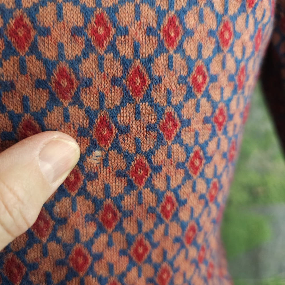 Vintage 1960's Dress Medieval Revival Maxi Floor Length Blue Red Coral As Is - Picture 12 of 15